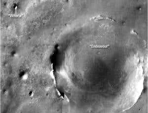 Opportunity is travelling southeast in the hopes of eventually exploring Endeavour crater, a feature that is some 20 times wider than the previous crater it studied, Victoria