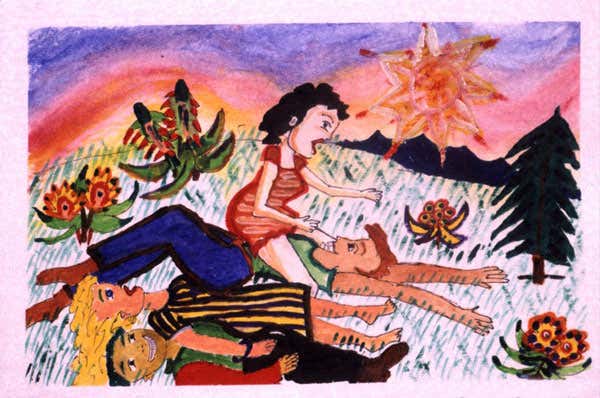 Many of VW's early paintings were sexually provocative, perhaps a manifestation of his increasingly uninhibited mental state. His portrayal of facial expressions - often wide-toothed grins - became more generic 