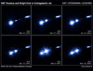 Black hole jet brightens mysteriously