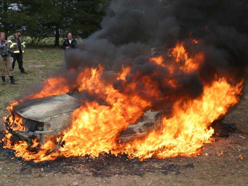 One question the team are trying to settle is what happens when a person is trapped in a burning car