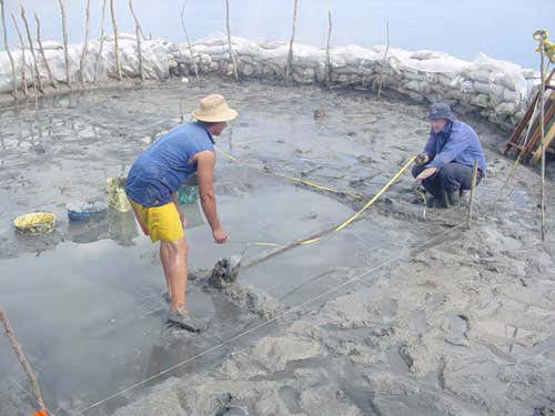 Cooper is seen here with the original discover of the site, Nelson Torna 