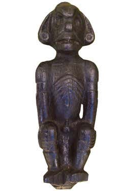 This wooden figurine is a Taino weather spirit, which the people consulted to predict storms 