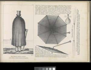 An umbrella was also part of the kit to act as a sail