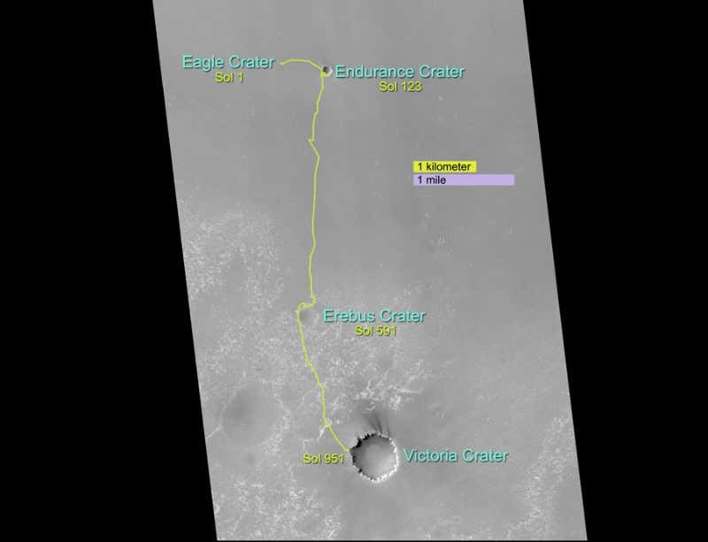 Opportunity has been exploring a plain on Mars called Meridiani Planum 