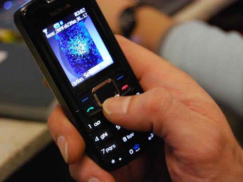 A researcher captures images on the handset