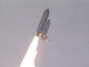 Shuttle blasts off with new 'porch' for space station