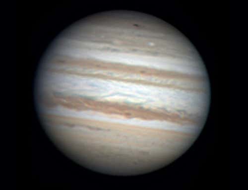 Amateur astronomer Anthony Wesley snapped this image of the new black spot (near the top of Jupiter's disc) on Sunday, just after discovering it
