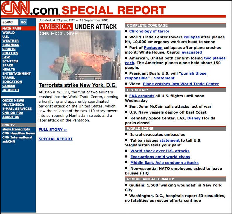 20 March 2003: CNN on the World Trade Centre attacks of 2001