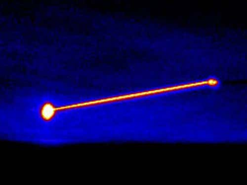 The laser works in testing but is too weak to be effective 