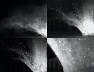 Early stages of crater birth captured on camera