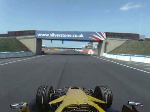 Real Time Race's system: pre-recorded footage of the track with car models inserted to match real-time race data