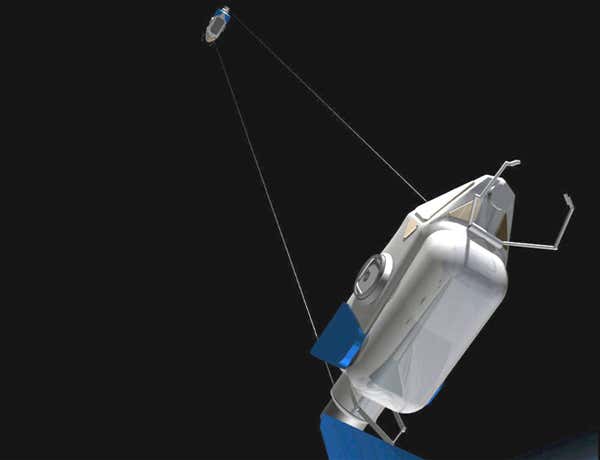 Two spacecraft could be tied together with a tether and set rotating, simulating gravity for crews inside