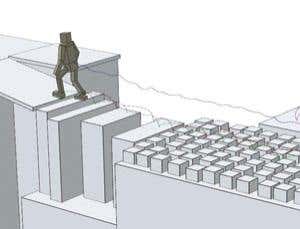 Virtual walkers lead the way for robots