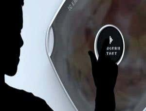 Future interiors: Washing machine in a laundry basket