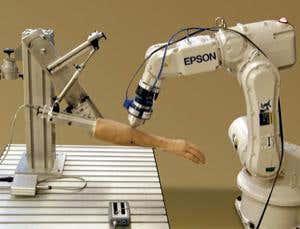 Robot arm punches human to obey Asimov's rules 