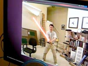 A Star Wars fan has built a simulated Jedi lightsaber