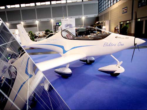 German company PC Aero announced this fully electric one seater aircraft – Elektra One - at AERO 2010, the global show for general aviation, in Friedrichshafen, Germany in April 2010.The company plans to develop a whole family of electric aircraft, from single seaters to four seaters which incorporate reduced CO2 emissions, and noise and weight reduction into the designs  
