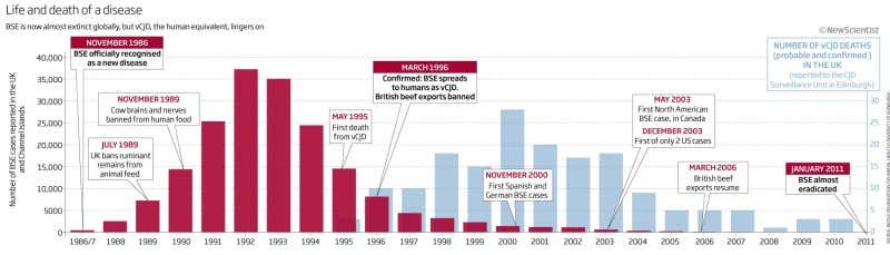 Mad cow disease is almost extinct globally