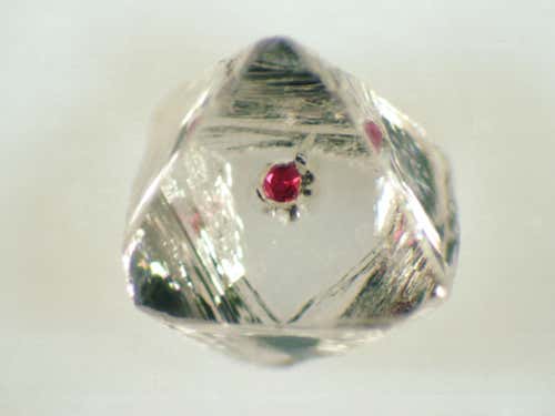 Inclusions like this peridotitic garnet mean researchers can use diamonds to date the origin of plate tectonics
