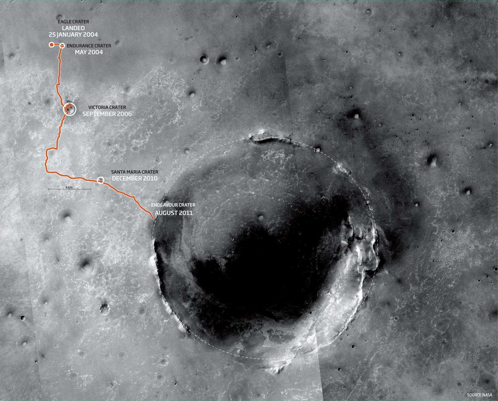 Mars rover reaches rim of vast, ancient crater