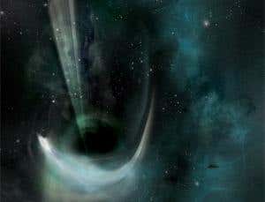 Black hole caught grabbing a starry treat