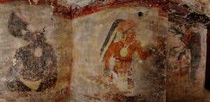 The first artwork to be found on walls of a Maya house in the ruined city of Xultún, Guatemala 