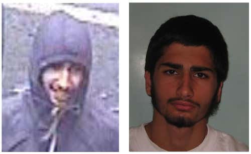 The images on the left, from CCTV footage, all led to convictions 