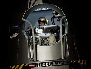 Supersonic space jump aborted due to gusty winds