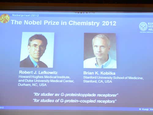 The prize announcement in Stockholm