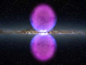 Giant Milky Way bubbles blown by black hole merger