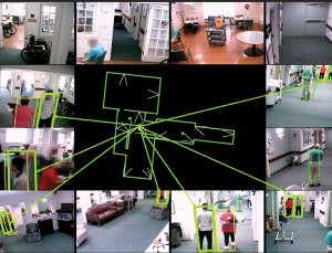 Smart map tracks people through camera networks