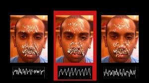 Video system detects pulse from tiny head movements