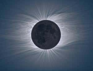 Ultimate moon shot reveals the sun's flare