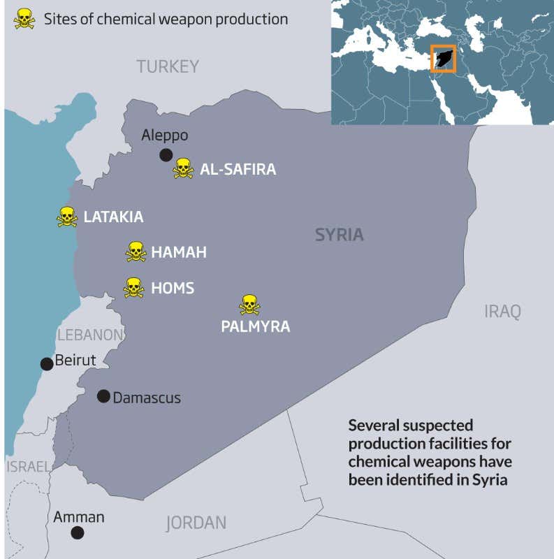 Suspected sites of chemical weapons production