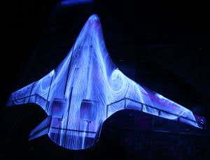 Glowing jester plane reveals invisible wind eddies