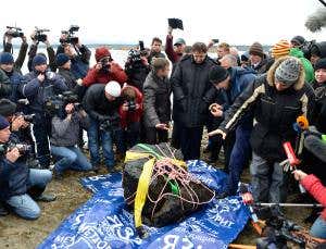 Massive remnant of meteor surfaces from Russian lake
