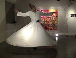 Whirling dervish skirts are ruled by hurricane physics