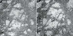 Hollow 'doughnut' rock appears in Mars rover's path