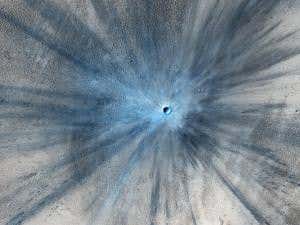 Spectacular Mars crater is a big blue boom