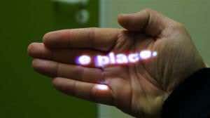 Necklace projectors will throw emails onto the floor