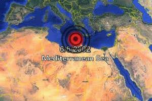 Asteroid strike map built from nuclear watchdog data