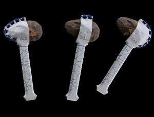 3D-printed handles for flint-knapped hand axes