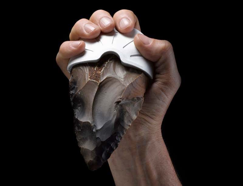 3D-printed handles for flint-knapped hand axes