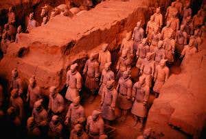 Terracotta Army's vibrant make-up was made of ox glue