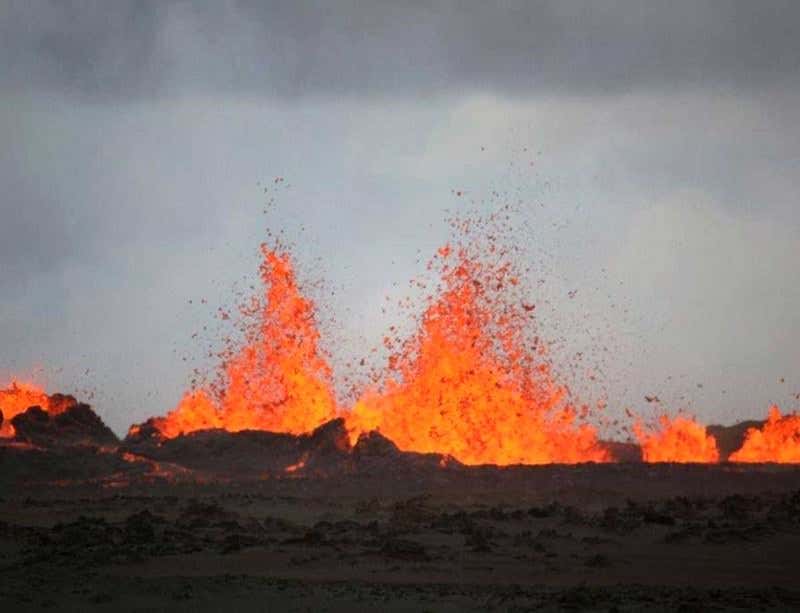 Tornado of hot gas caught emerging from fiery volcano