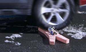 Rubbery robot battles flames, snow and gets run over