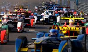 Thrills and spills at first electric Formula E race