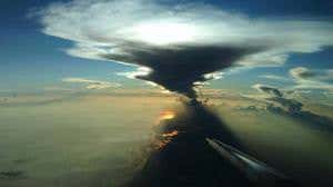 Up with the thunderclouds above the Amazon rainforest