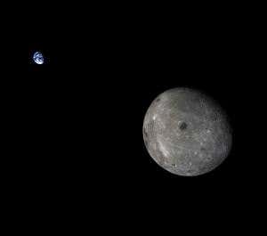 Earth's blue beauty glimpsed from far side of the moon