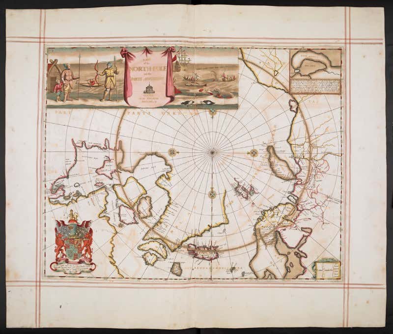 Polar bear dives into Arctic sea near explorers' grave